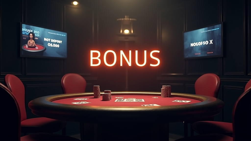 Código de bónus brilhando sobre uma mesa de casino escura