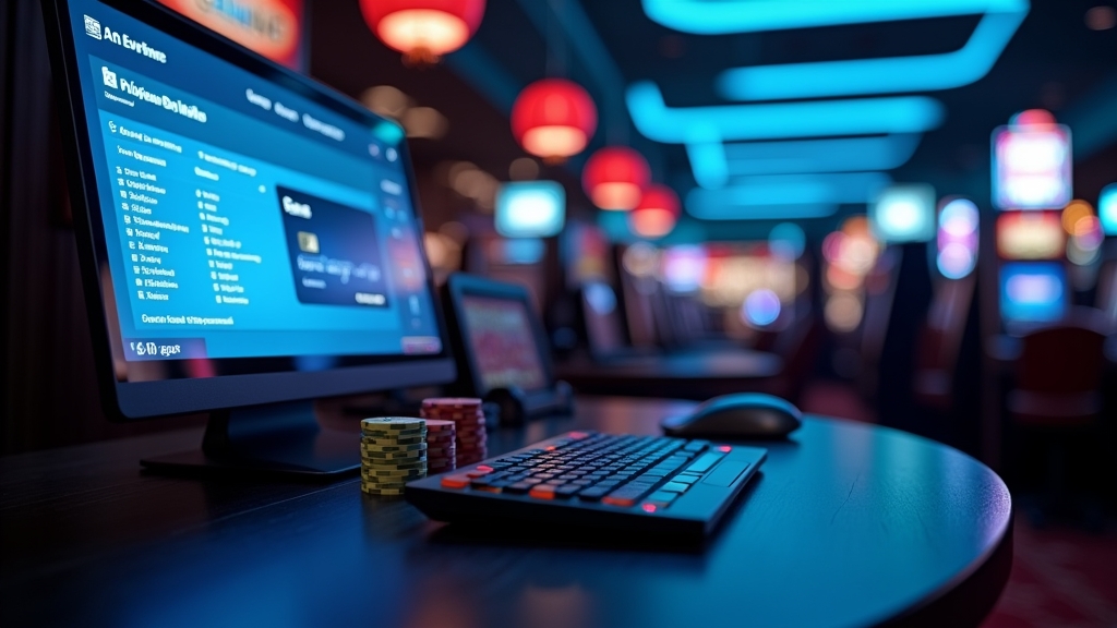 Painel de depósito com métodos de pagamento num casino escuro